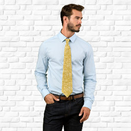 Corbata Lujo Brillante Dorado Purpurina