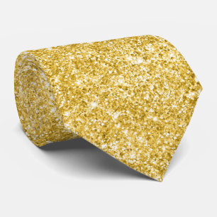 Corbata Lujo Brillante Dorado Purpurina