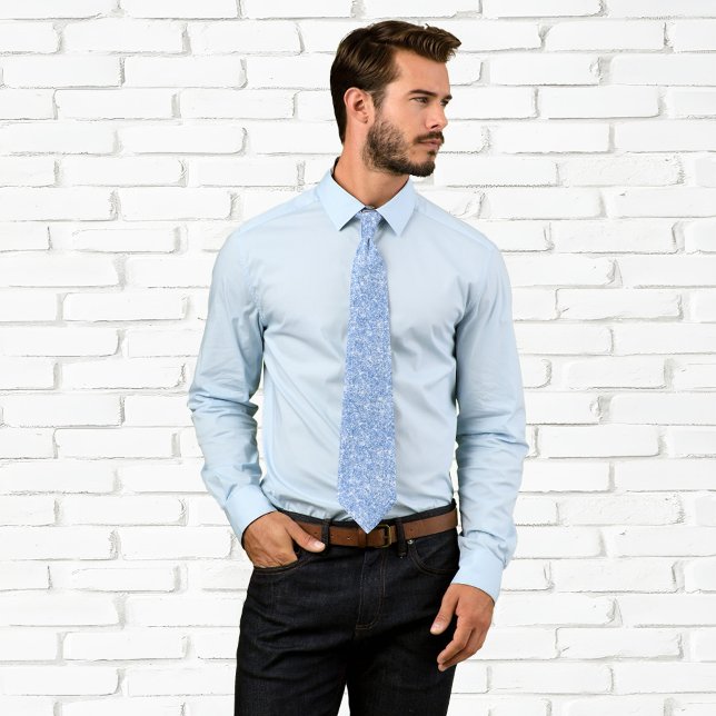 Corbata Lujo Brillante Luz Azul Centella Glitter (Light Cornflower Blue Glitter Neck Tie)