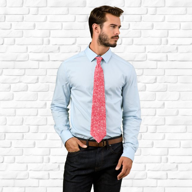 Corbata Lujo Brillante Rojo Glitter (Luxury Sparkly Red Glitter Neck Tie)