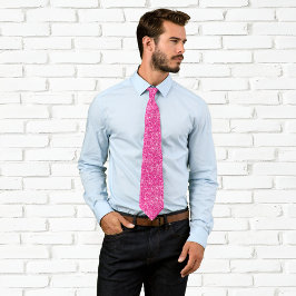 Corbata Lujo Brillante Rosa Caliente Purpurina