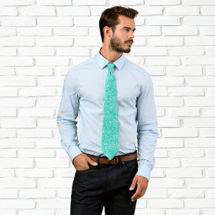 Corbata Lujo Brillante Turquesa Brillo