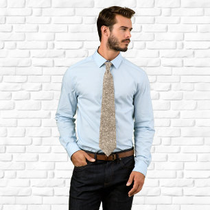 Corbata Lujo Brillo Beige Brillante