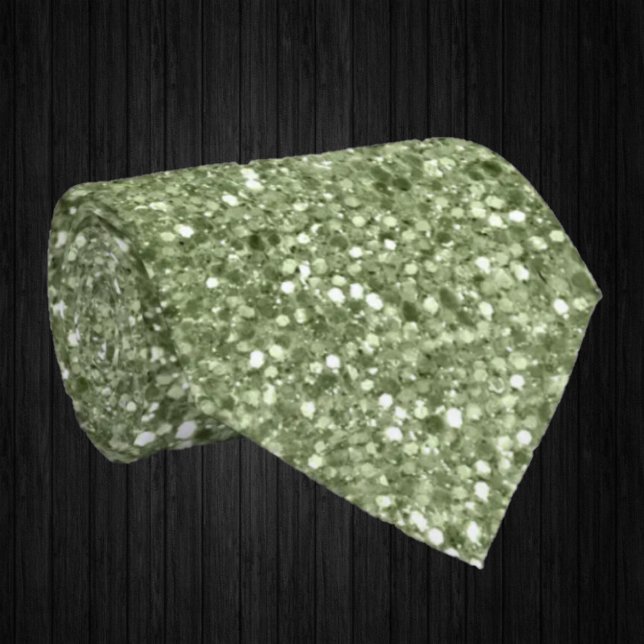 Corbata Lujo Brillo Verde Oliva Falso Brillante Elegante  (Subido por el creador)