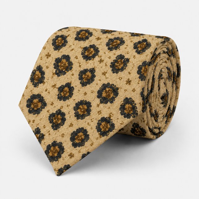 Corbata Lujo estampado de leopardo en oro elegante  (Subido por el creador)