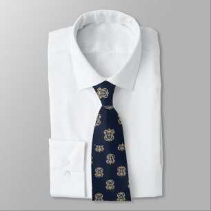 Corbata Lujo Heráldico Silk Jacquard Tie - Navy/Gold