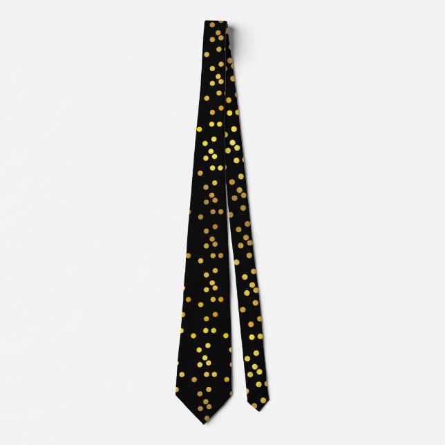 Corbata Lujo Negro y Dorado (Anverso)