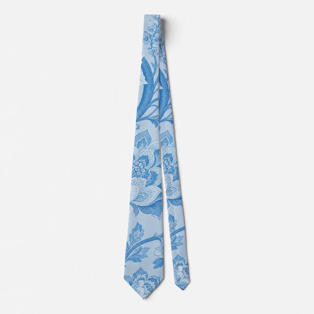 Corbata Lujo patrón azul pavo real pálido persa (Anverso)