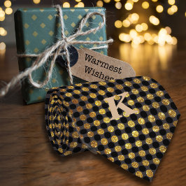 Corbata Lujo Purpurina Polka Dots Personaliza Nombre Negro