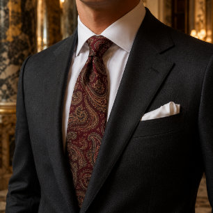 Corbata Lujo Real de Borgoña Paisley
