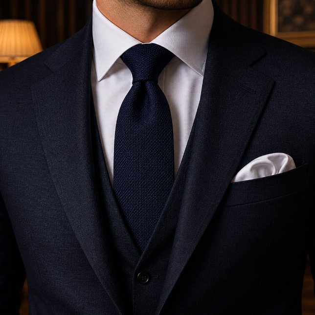 Corbata Lujo Textura Azul Medianoche (Subido por el creador)