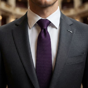 Corbata Lujo Textura de Twill Tejido en Ciruela Profunda