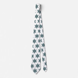Corbata Lujo Verde Patrón Geométrico Botánico Elegante