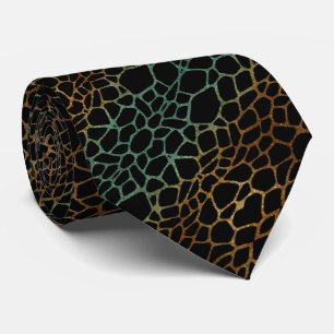 Corbata lujosa negra con color turquesa y miel