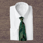 Corbata Lujoso patrón Art Deco Verde y Oro<br><div class="desc">Lujoso patrón Art Deco Verde y Oro</div>