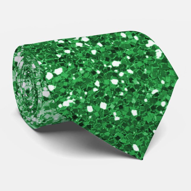 Corbata Lujoso Purpurina verde Ombre Neck Tie (Enrollado)