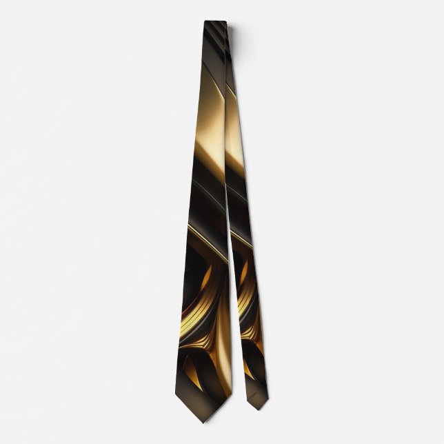Corbata Lujosos remolinos de oro y negro (Anverso)