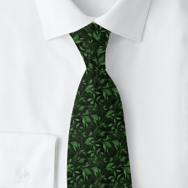 Corbata Lujurioso Botánico Verde Cazador