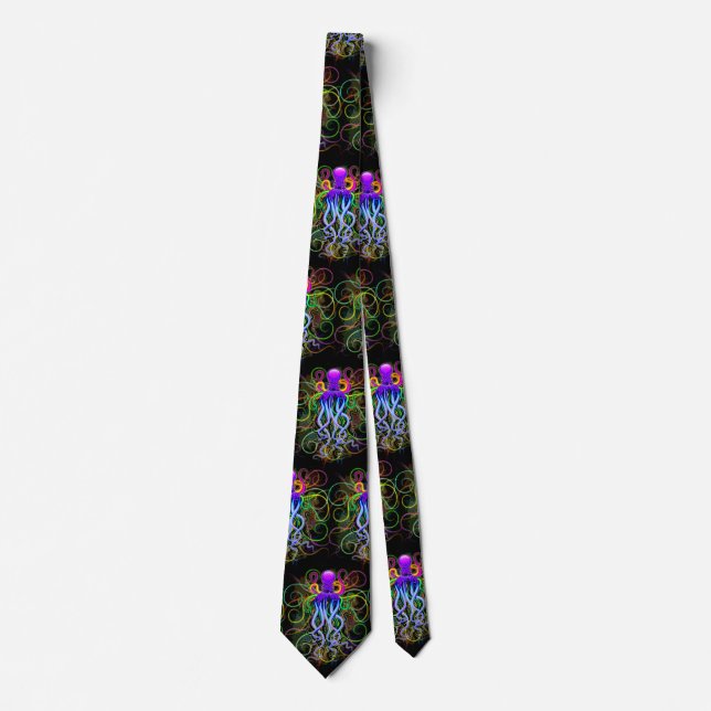 Corbata Luminescencia psicodélica del pulpo (Anverso)
