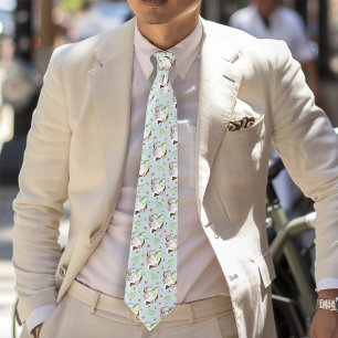 Corbata Luna Luna Verde Gato Blanco