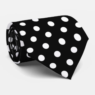 Corbata Lunar blanco y negro retro