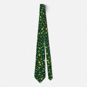 Corbata Lunares abstractos verdes