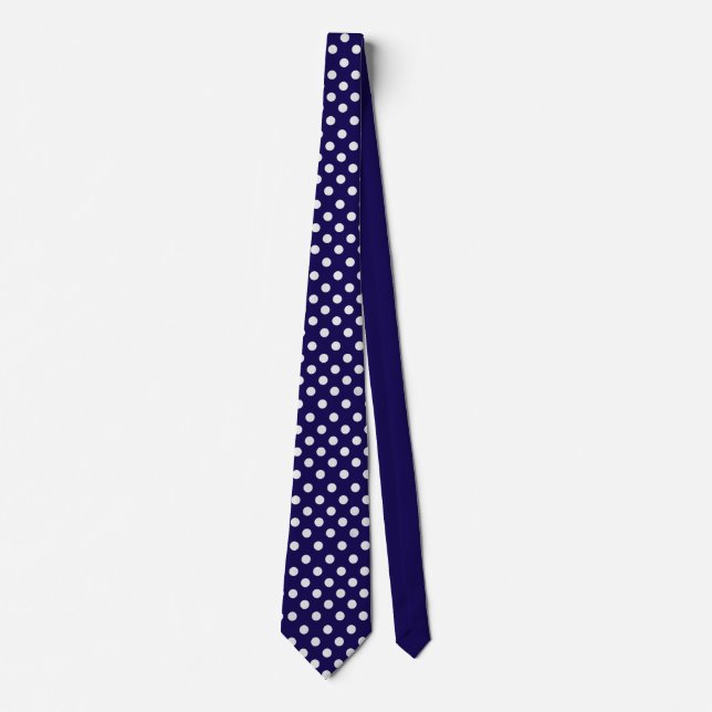 Corbata Lunares azul marino y blanco (Anverso)