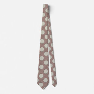 Corbata Lunares Blancos en Estampado de Cuero Beige