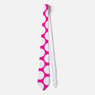 Corbata Lunares blancos en rosa