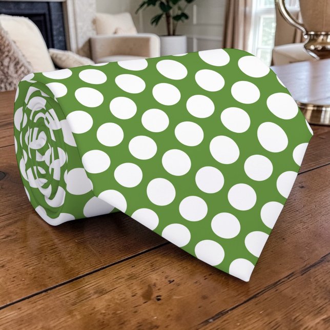 Corbata Lunares Blancos en Verde Personalizado (Subido por el creador)