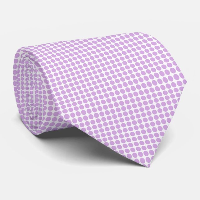 Corbata Lunares Blancos Morados (Enrollado)