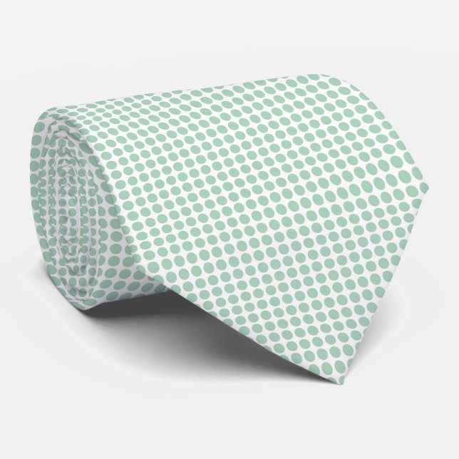 Corbata Lunares Blancos Verdes (Enrollado)