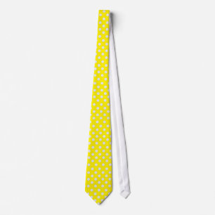 Corbata Lunares blancos y amarillos