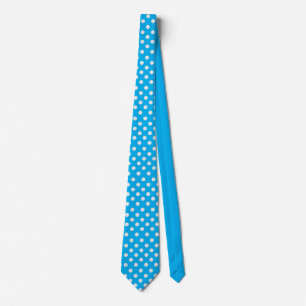 Corbata Lunares blancos y azul claro