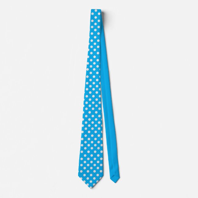 Corbata Lunares blancos y azul claro (Anverso)