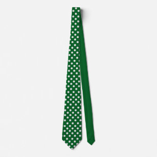 Corbata Lunares blancos y verde bosque