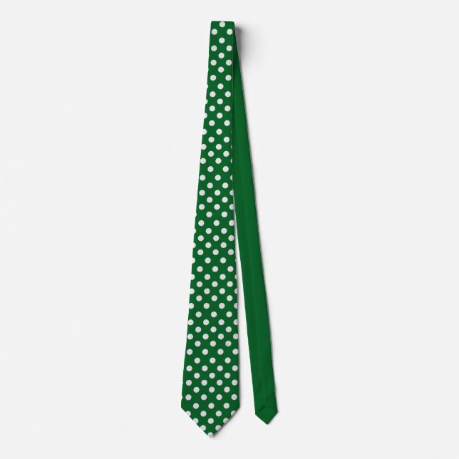 Corbata Lunares blancos y verde bosque (Anverso)