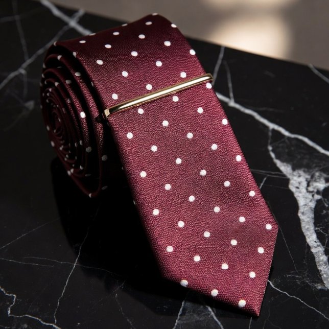 Corbata Lunares Burgundy (Subido por el creador)