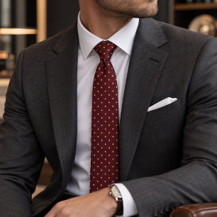 Corbata Lunares Burgundy