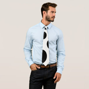 Corbata Lunares de Asymetric, círculos grandes negro y