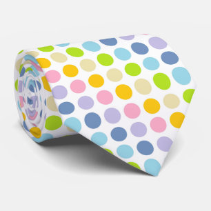 Corbata Lunares en colores pastel del arco iris