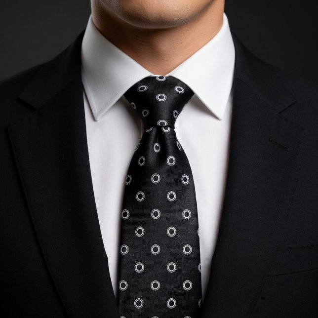 Corbata Lunares en negro y blanco Sutil Elegante (Subido por el creador)