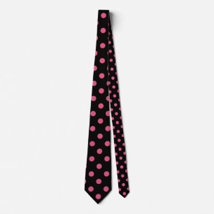 Corbata Lunares grandes - rosa oscuro en negro