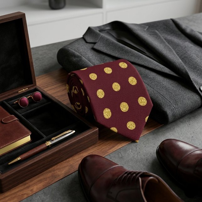 Corbata Lunares Marrón y Dorado (Subido por el creador)