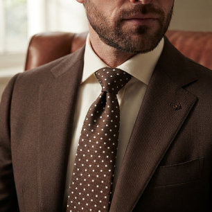 Corbata Lunares Marrones de Chocolate