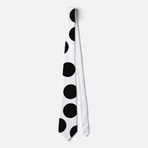 Corbata Lunares negros grandes en fondo adaptable
