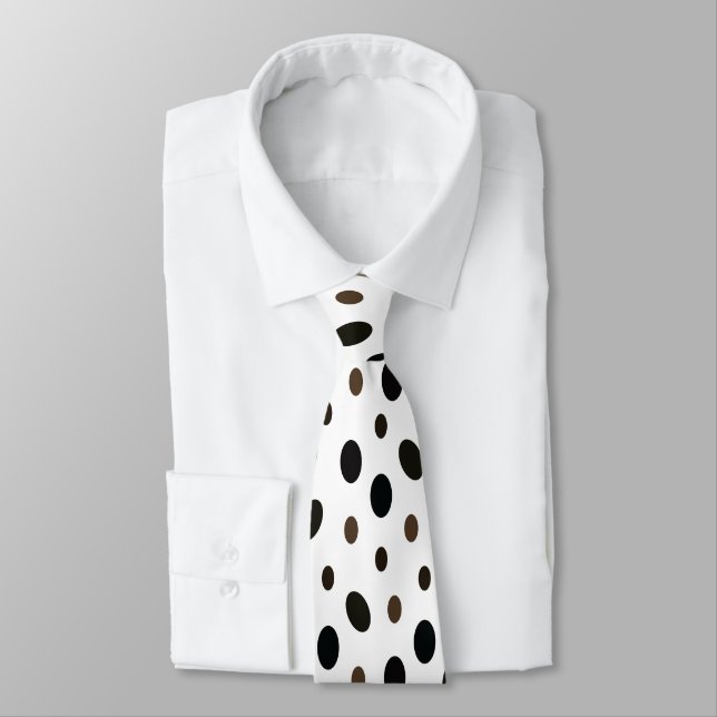 Corbata Lunares Negros Marrones (Atado)