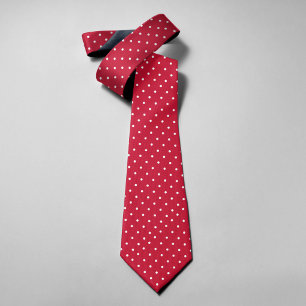 Corbata Lunares Sobre Fondo Rojo Oscuro Moderno