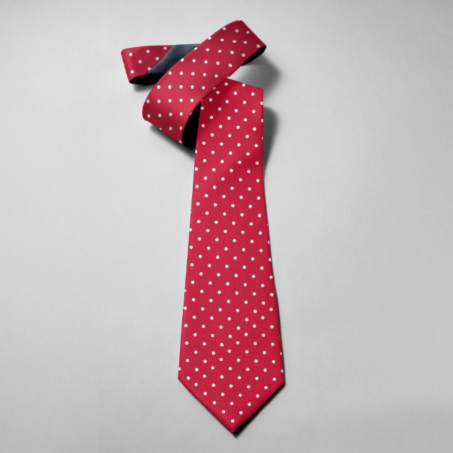 Corbata Lunares Sobre Fondo Rojo Oscuro Moderno (Subido por el creador)