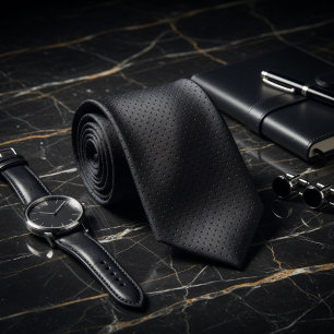 Corbata Lunares Sutiles Negros 